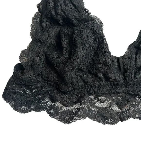 Victoria's Secret Unlined Wireless Lace Black Bralette Large‎ - Picture 4 of 10